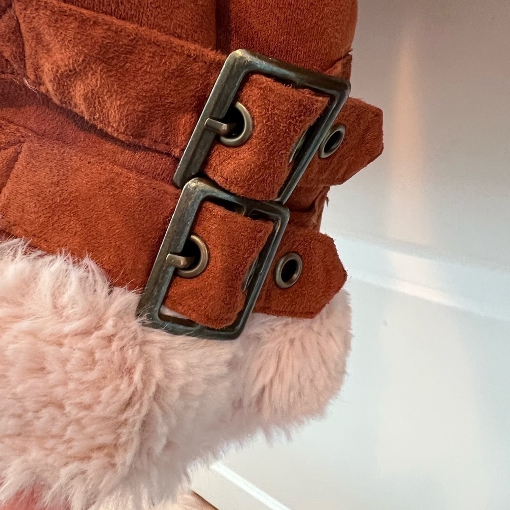 Halogen Tan Faux Shearling Moto Jacket - Picture 9 of 16